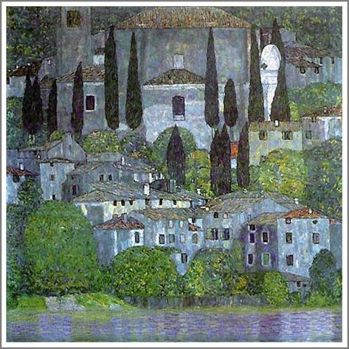 グスタフ・クリムト　「 水辺の城 」　複製画　油彩画　風景画　クリムト klimt30.jpg