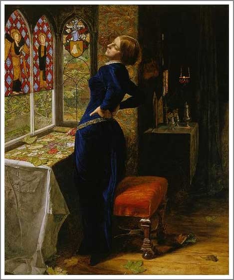 古典油絵　模写　中世紀人像  美人　アート　インテリア　上品　マリア millais9.jpg