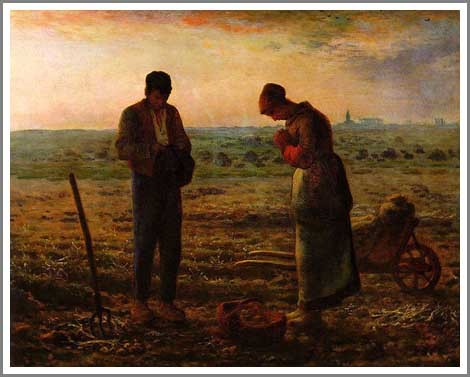 ミレー 「晩鐘」額付き 複製画 ジェル加工 世界の名画　洋画 millet5.jpg