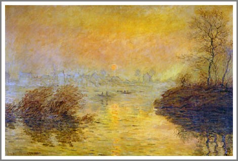 複製画 送料無料 絵画 油彩画 油絵 模写クロード・モネ「セーヌに沈む