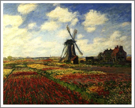 複製画 送料無料 絵画 油彩画 油絵 模写クロード・モネ「チューリップ