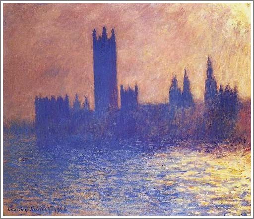 【送料無料】絵画：クロード・モネ「ロンドン国会議事堂〜陽光の