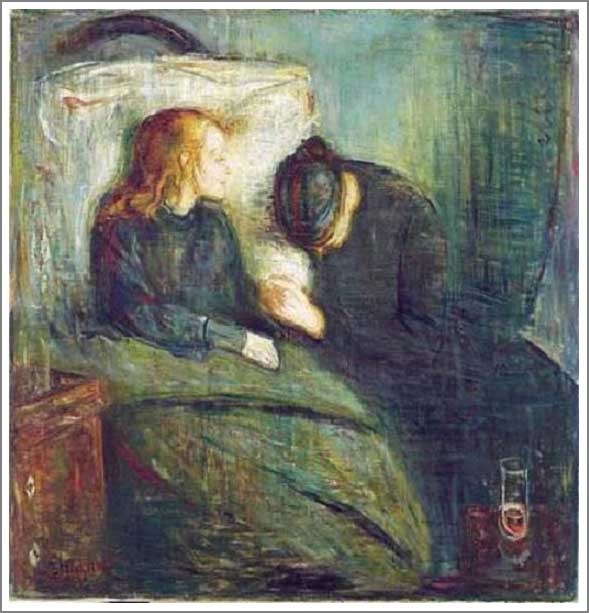複製画 送料無料 絵画 油彩画 油絵 模写エドヴァルド・ムンク「病める