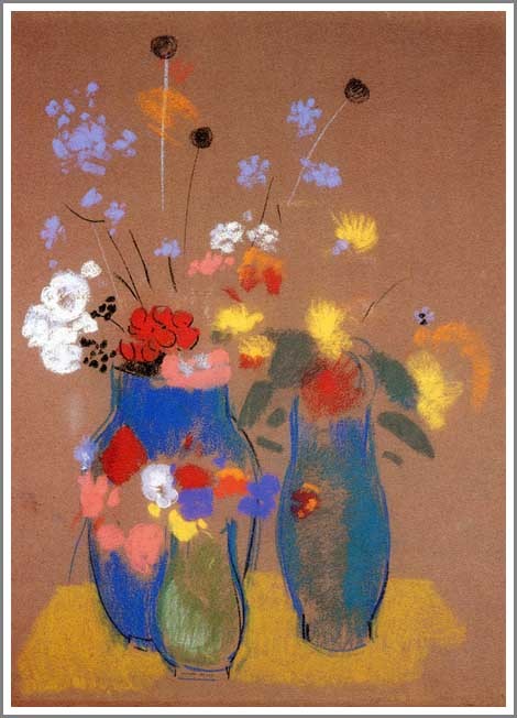 複製画 送料無料 絵画 油彩画 油絵 模写ルドン「青い花瓶の花」F8(45.5