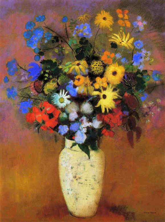 複製画 送料無料 絵画 油彩画 油絵 模写ルドン「白い花びんと花」F20