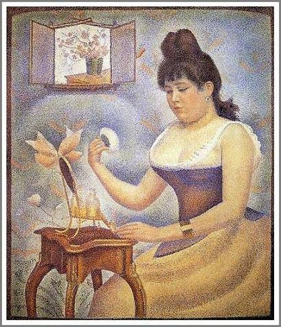 複製画 送料無料 絵画 油彩画 油絵 模写ジョルジュ・スーラ「化粧する