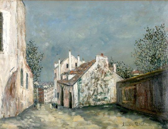 モーリス・ユトリロ　ミミパンソンの家 送料無料】絵画：モーリス・ユトリロ「ミミパンソンの家 モンスニ通り