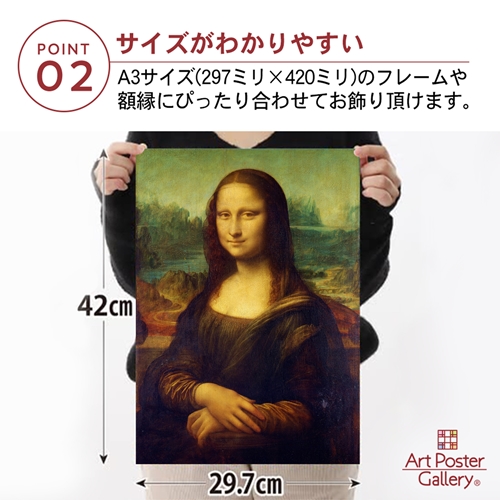 レオナルド ダ ヴィンチ 作品 ポスター A3サイズ モナ リザ モナリザの