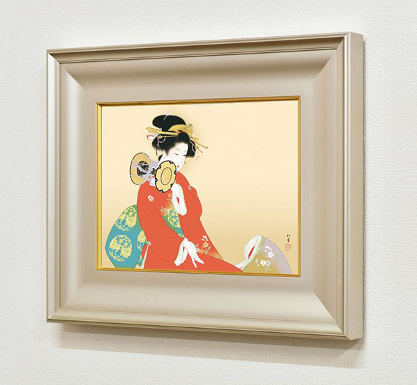 絵画 上村松園 （うえむらしょうえん）・鼓の音 （つづみのね