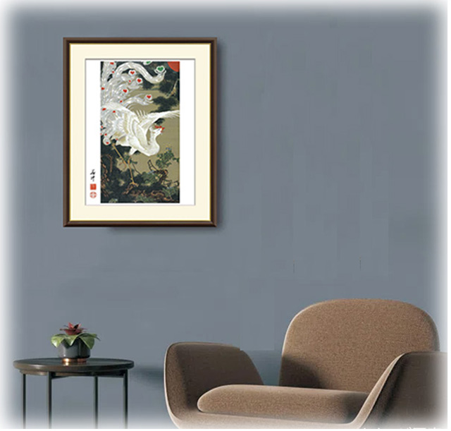 絵画 伊藤若冲（いとうじゃくちゅう）・ 老松白鳳図（ろうしょうはく