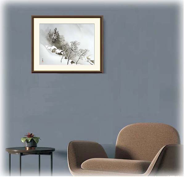 絵画 川合玉堂 （かわいぎょくどう） 吹雪 （ ふぶき ） 日本画 名画