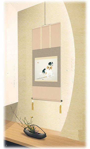 掛け軸 掛軸 竹内栖鳳（たけうちせいほう）・ すずめのお宿（すずめの