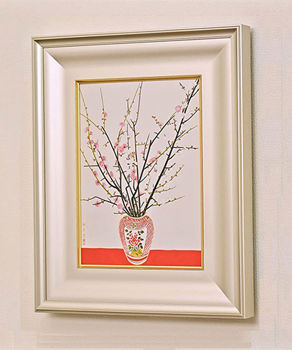 速水御舟　「瓶花図」　木版画　作品証明シール有り hayamigyo40b.jpg
