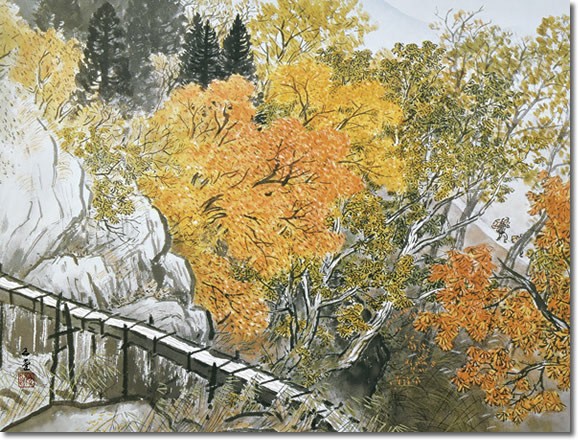 掛け軸 掛軸 川合玉堂（かわいぎょくどう）・樵径深秋（しょうけいしん