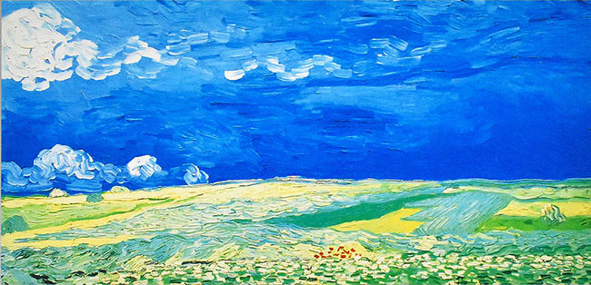 絵画 ゴッホ 荒れ模様の空の麦畑 名画 巨匠 インテリア | ゴッホ