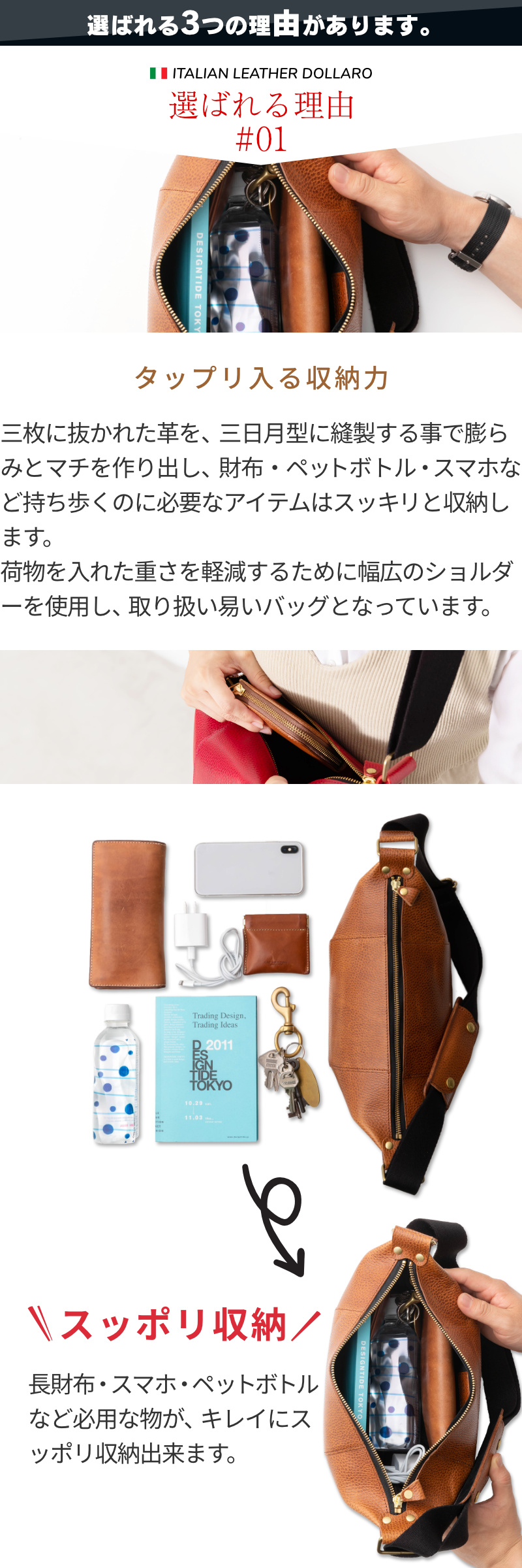 ART BROWN [ポイント5倍！]ボディバッグ メンズ 本革 ショルダー
