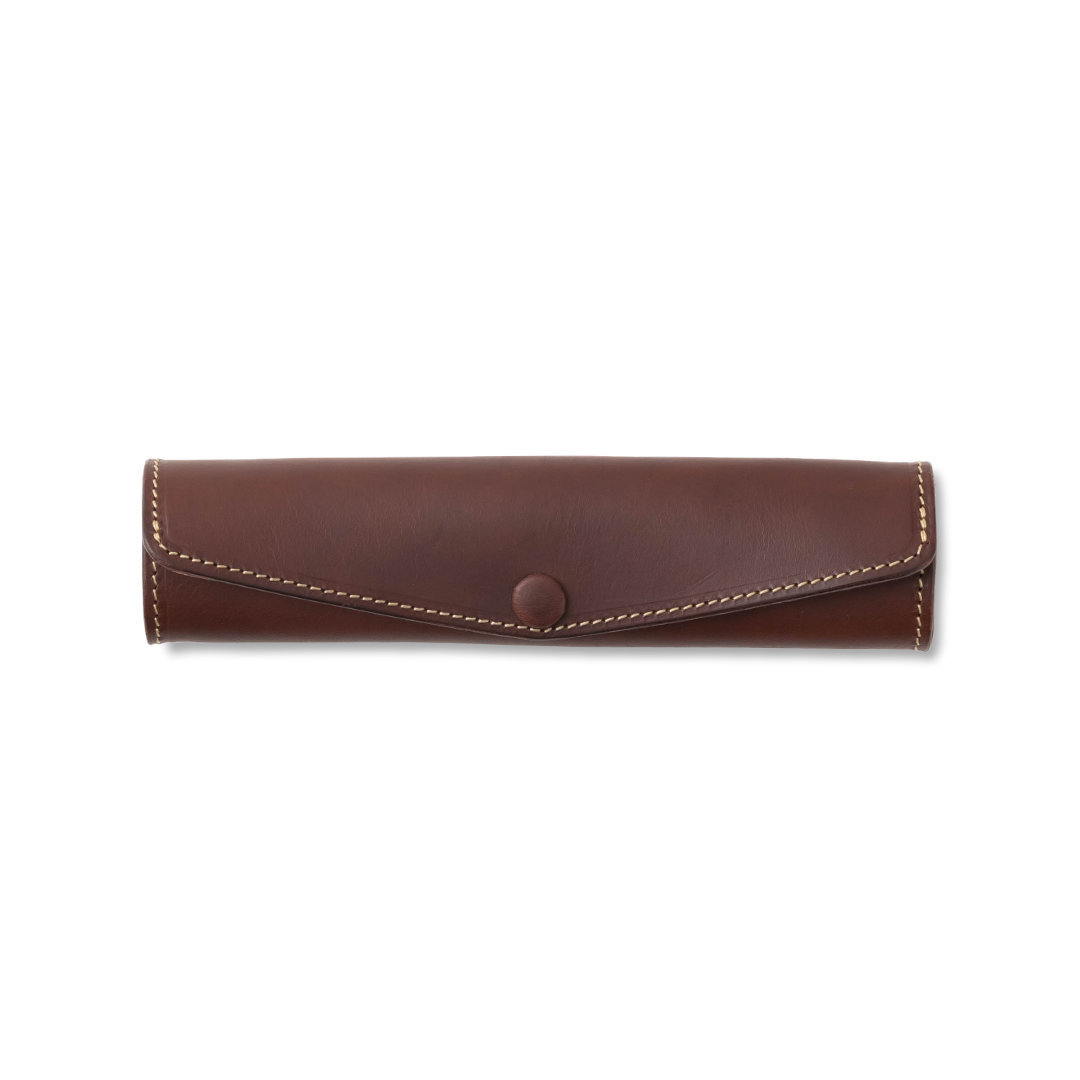新品 Ferragamo フェラガモ レザーペンケース 鉛筆3本セット ブラウン FERRAGAMO - 新品同様 フェラガモ ペンケース リザード 型押し