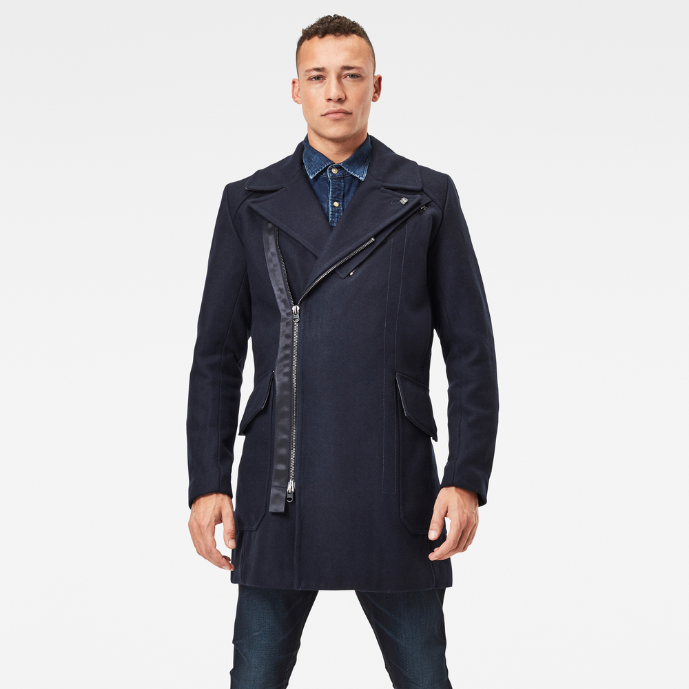 G−STAR ダークブルー コート G-Star RAW ダークブルー ロングコート XXS - メルカリ