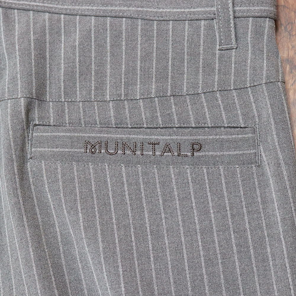 MUNITALP ネイビー ストライプ パンツ　42サイズ MUNITALP ネイビー ストライプ パンツ 42サイズ - メルカリ