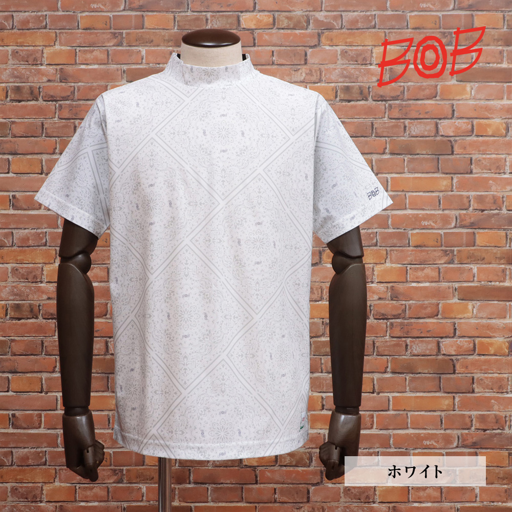 BOB 【期間限定ポイント5倍】春夏 半袖 モックネック Tシャツ