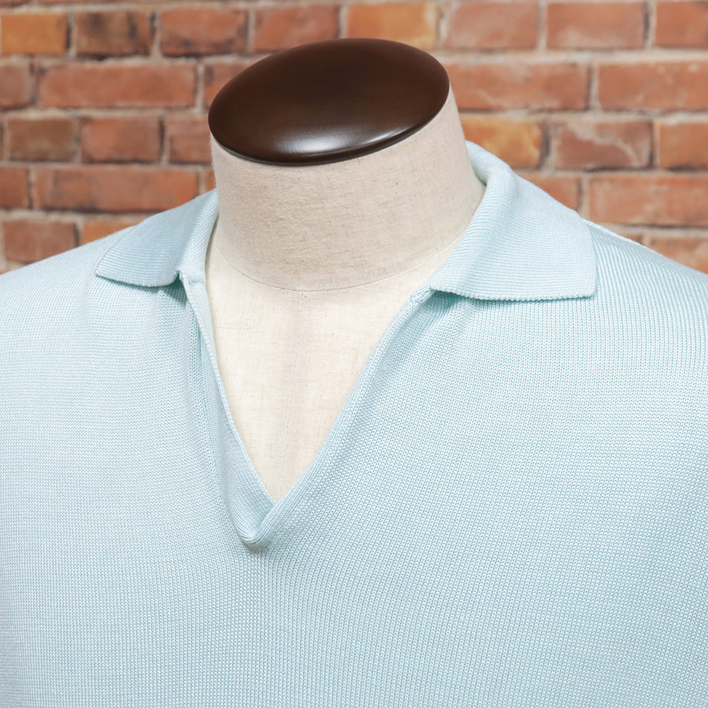 Rencontrant カシミヤ スキッパーニット NAVY サイズL Rencontrant（レンコントラント）ちょっとイマドキな雰囲気で着られる