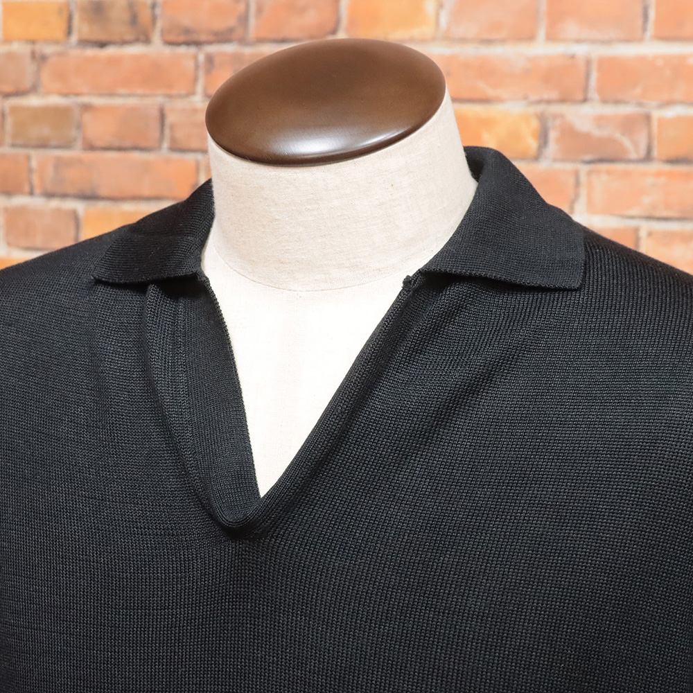 Rencontrant カシミヤ スキッパーニット NAVY サイズL COMOLI / コモリ | カシミヤ スキッパーニット - Navy | 通販 - 正規