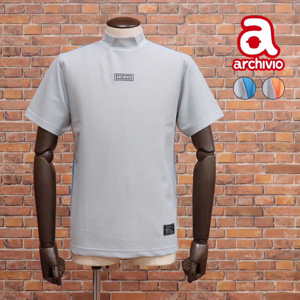 アルチビオ　ゴルフ　メンズ　モックネック　半袖 archivio 【期間限定ポイント5倍】春夏 モックネックTシャツ