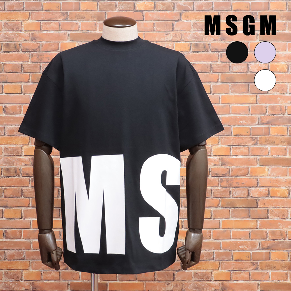 MSGM イタリア製 42サイズ→XL 手描き風 総柄 ロゴ 開襟 半袖シャツ.