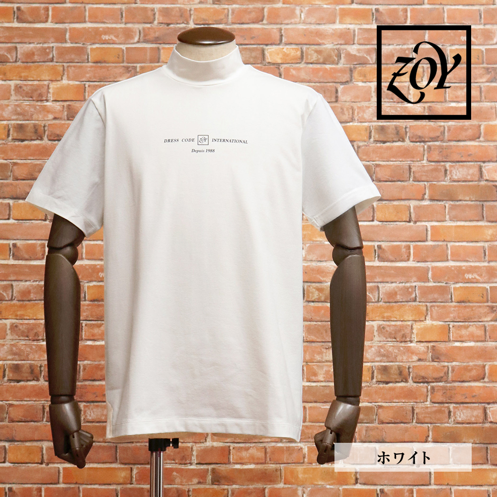【再入荷】 ZOY 春夏 半袖 モックネック Tシャツ 日本製 コットン ベア天竺 メンズウェア
