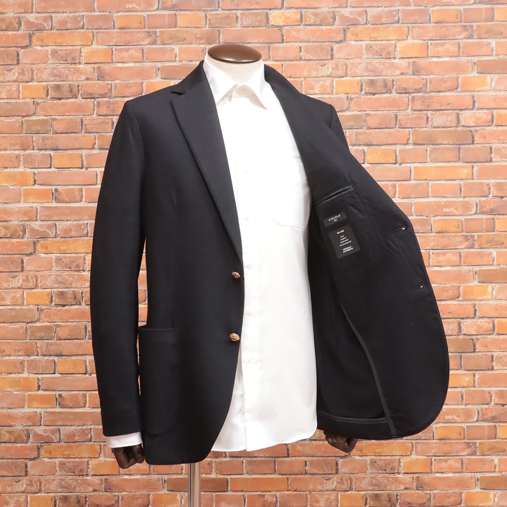 CIRCOLO1901 コットンジャージ アンコン デニムプリント ブルー 46 CIRCOLO1901 コットンジャージ アンコン デニムプリント ブルー