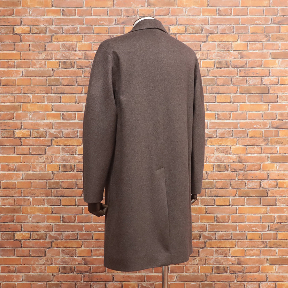【高級】 イタリア製 MARTINO MIDALI カシミヤ ウールコート ♪ セール】 ウールカシミヤリバータータンチェック ノーカラー