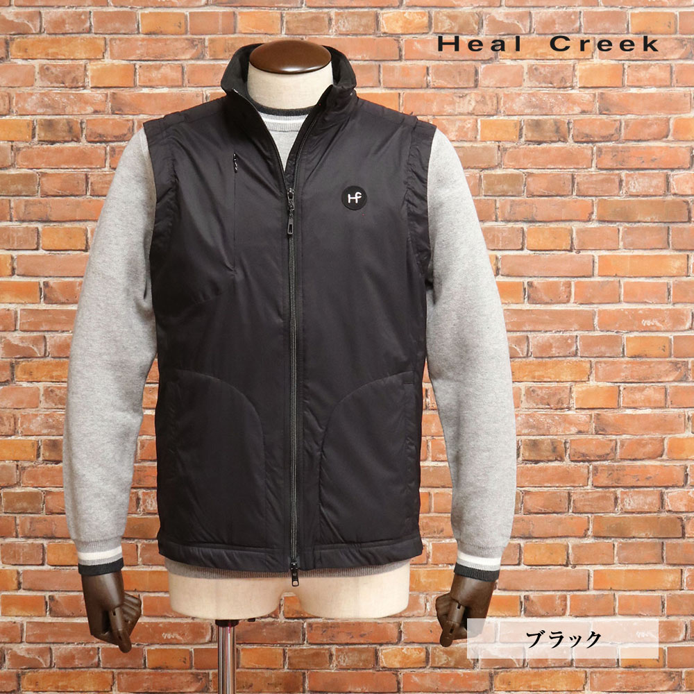 サイズ：50 HEAL CREEK ヒールクリーク 001-48170 ダウン ジップベスト  グレー系 [240101429244] ゴルフウェア メンズ ストスト HEAL CREEK ヒールクリーク 001-48170 ダウン ジップベスト