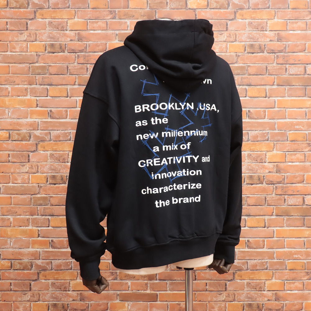 COMME des FUCKDOWN パーカー イタリア製 ロゴ刺繍 メッセージプリント