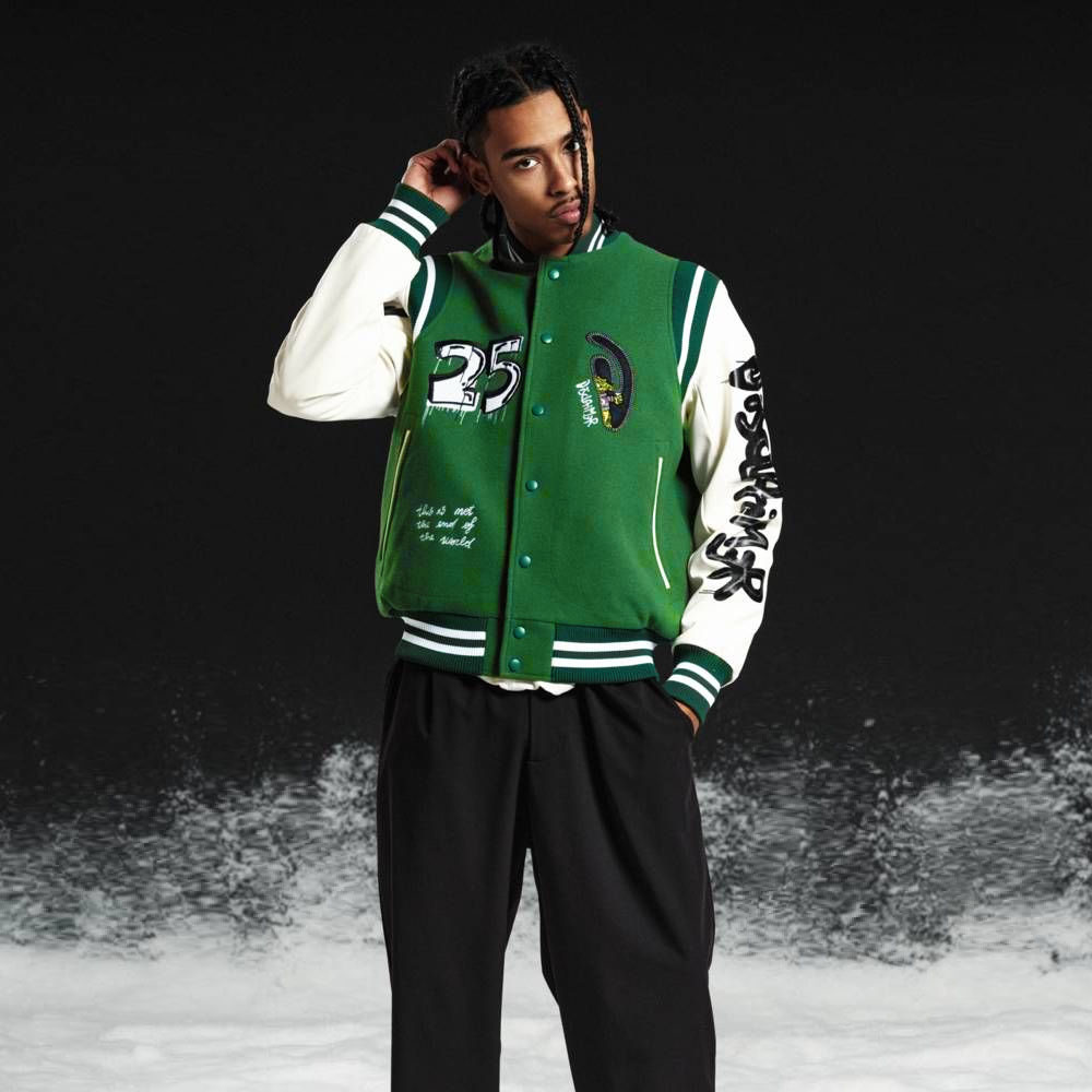 プーマ★刺繍ロゴ スタジャン 中綿 背面ビッグロゴ ワッペン バイカラー L プーマ☆刺繍ロゴ スタジャン 中綿 背面ビッグロゴ ワッペン バイカラー L