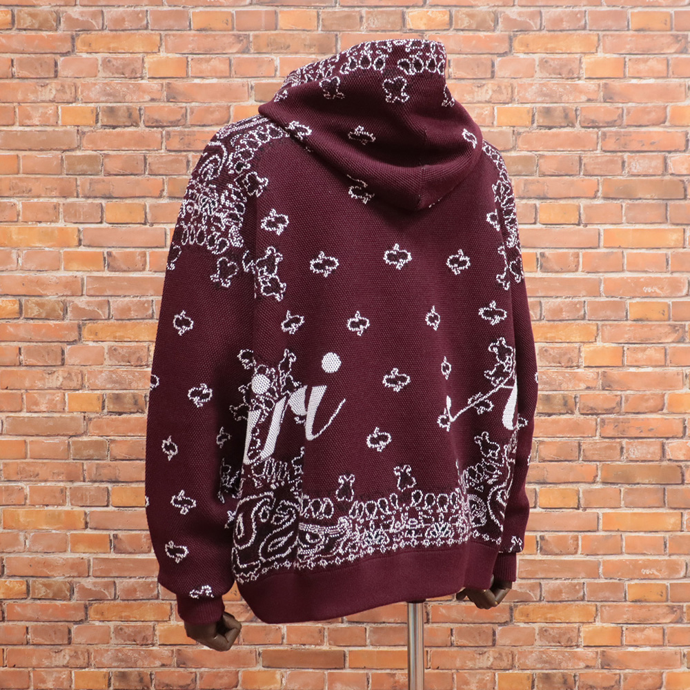 AMIRI（アミリ） 秋冬 ニットパーカー AW23MKH006 ジャガード バンダナ
