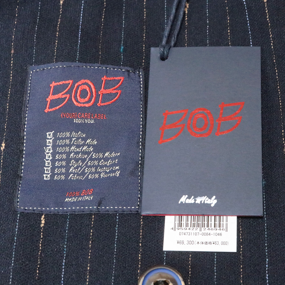 週末限定値下げ❣️極美品 BOB ボブ ジャケット 紺 チェック 正規品 メンズ 週末限定値下げ❣️極美品 BOB ボブ ジャケット 紺 チェック 正規品