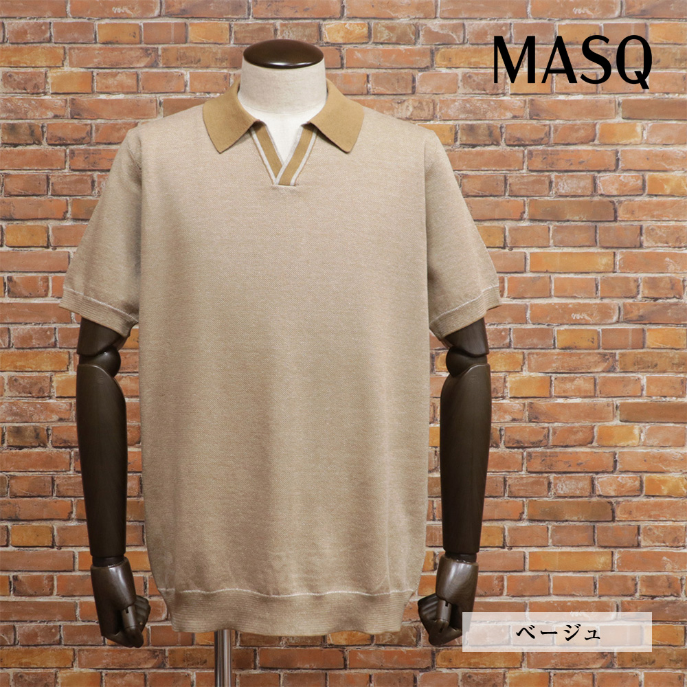 期間限定ポイント10倍】春夏 MASQ 半袖サマーニット ポロシャツ 清涼