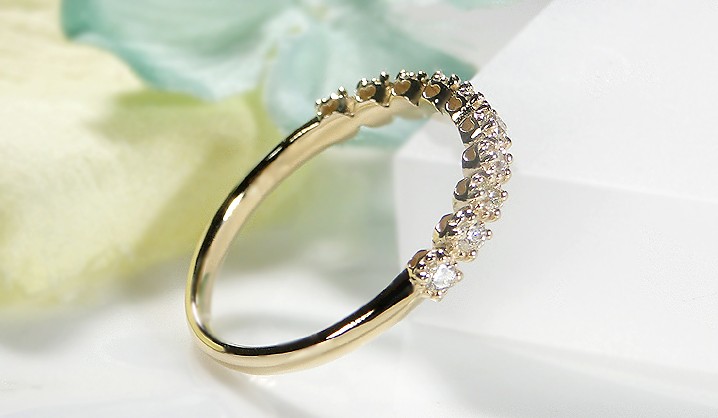 ダイヤモンド シャンパンカラー リング k10 YG PG WG ダイヤ ゴールド