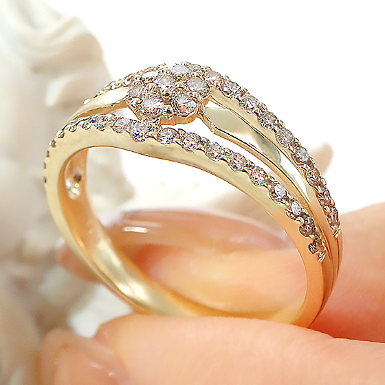 商品画像４ K18YG/PG 0.52ct ダイヤモンド リング