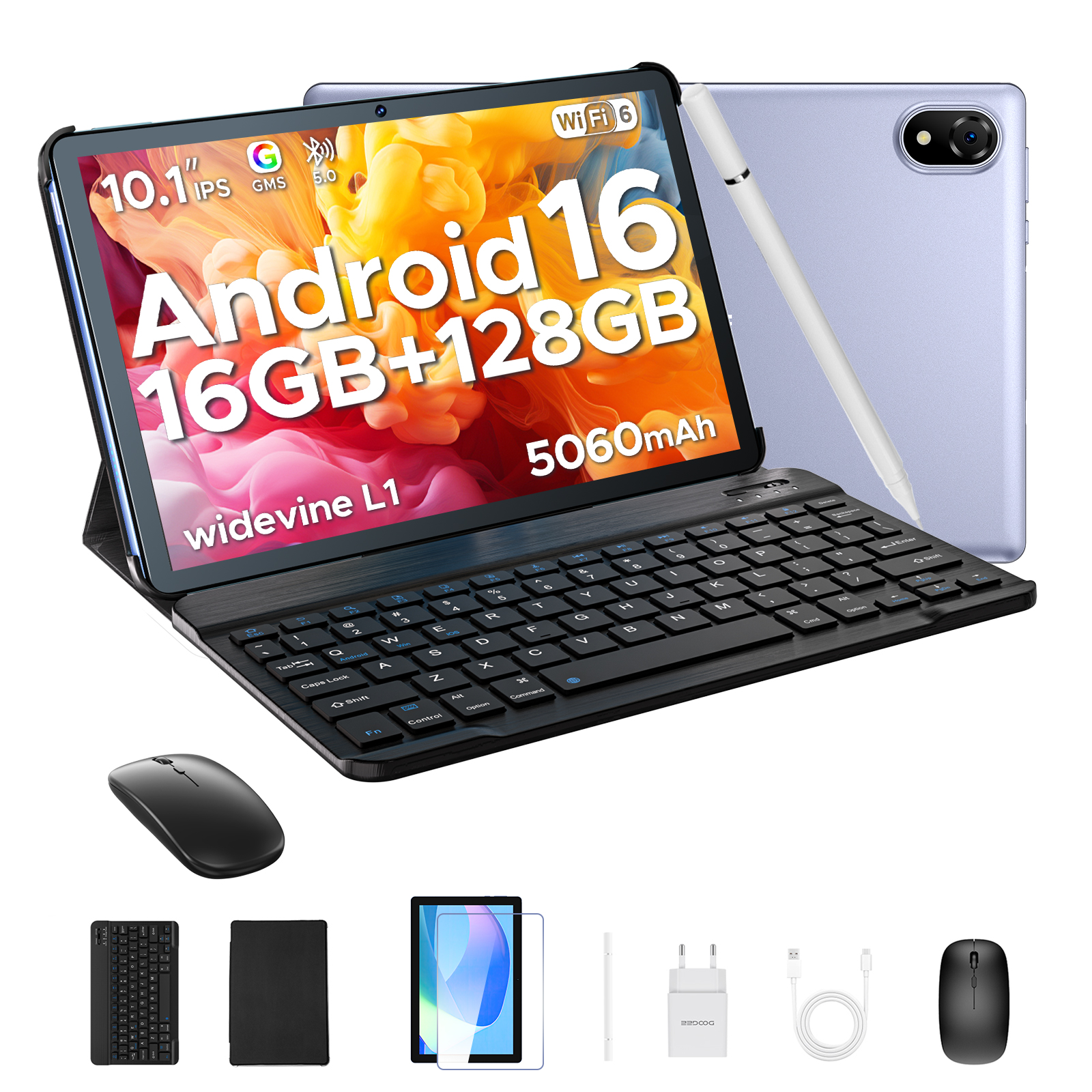 U10 セット版】 Android16 タブレット 10インチ Wi-Fiモデル 16GB+