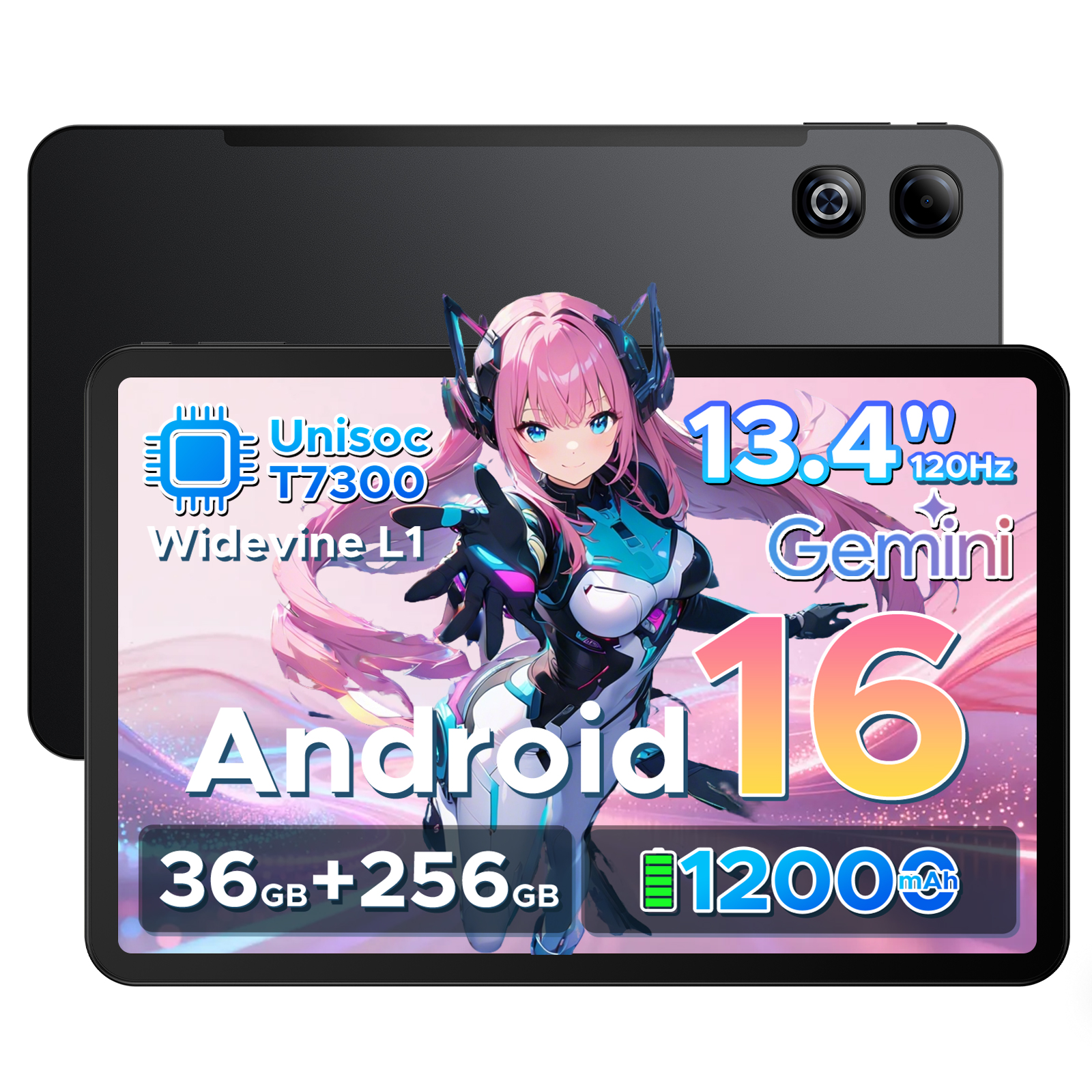 【50%OFFクーポン対象】Android16 タブレット U13 Pro 13インチ Wi-Fiモデル Gemini AI 48GB+256GB 2TB拡張 120Hz Widevine L1 Netflix対応 顔認証 |  | 01