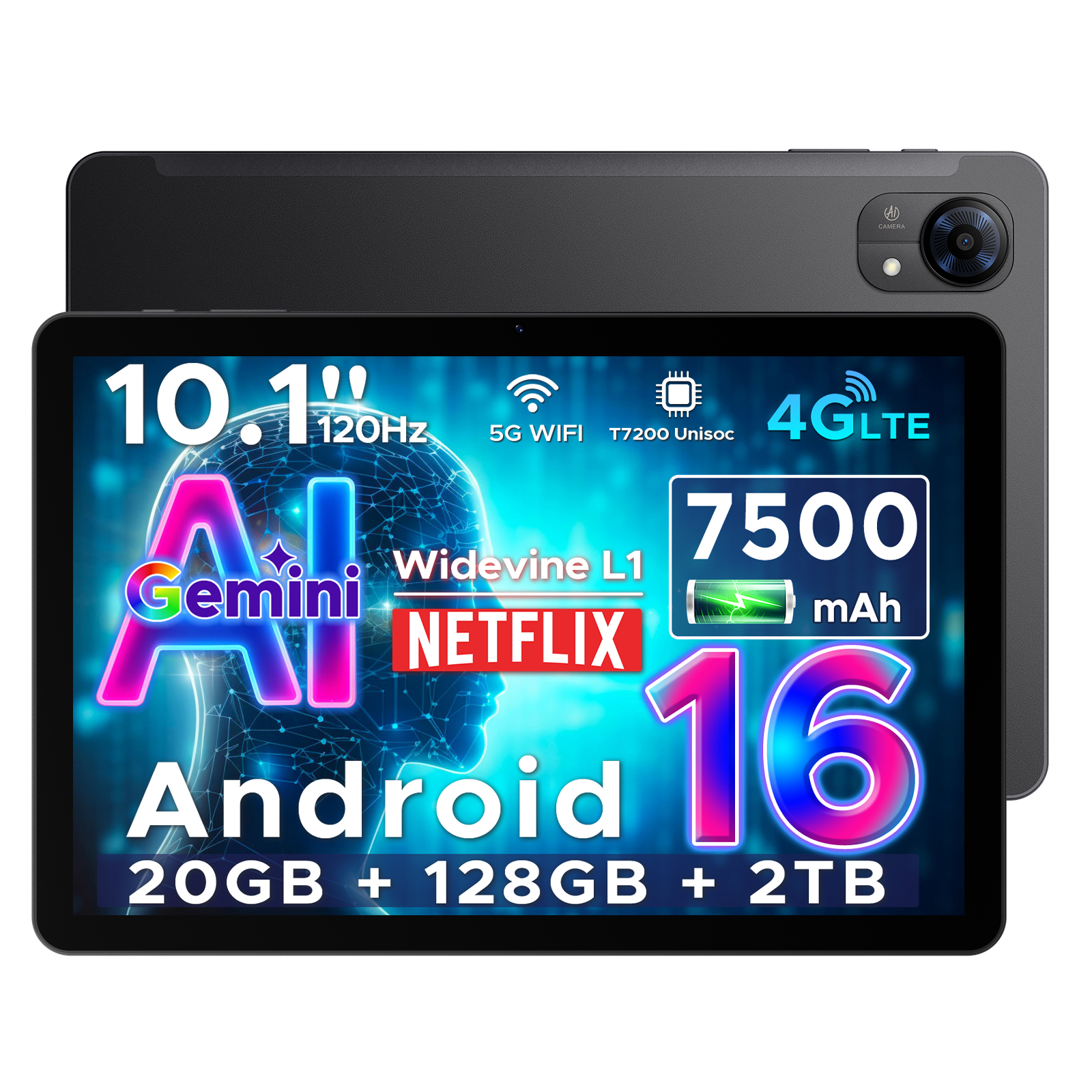 【50%OFFクーポン対象】Tab G5 Android16 タブレット 10.1インチ SIMフリー 4G LTE 20GB+128GB 2TB拡張 90Hz Widevine L1 Wi-Fiモデル 顔認証 7500mAh |  | 01