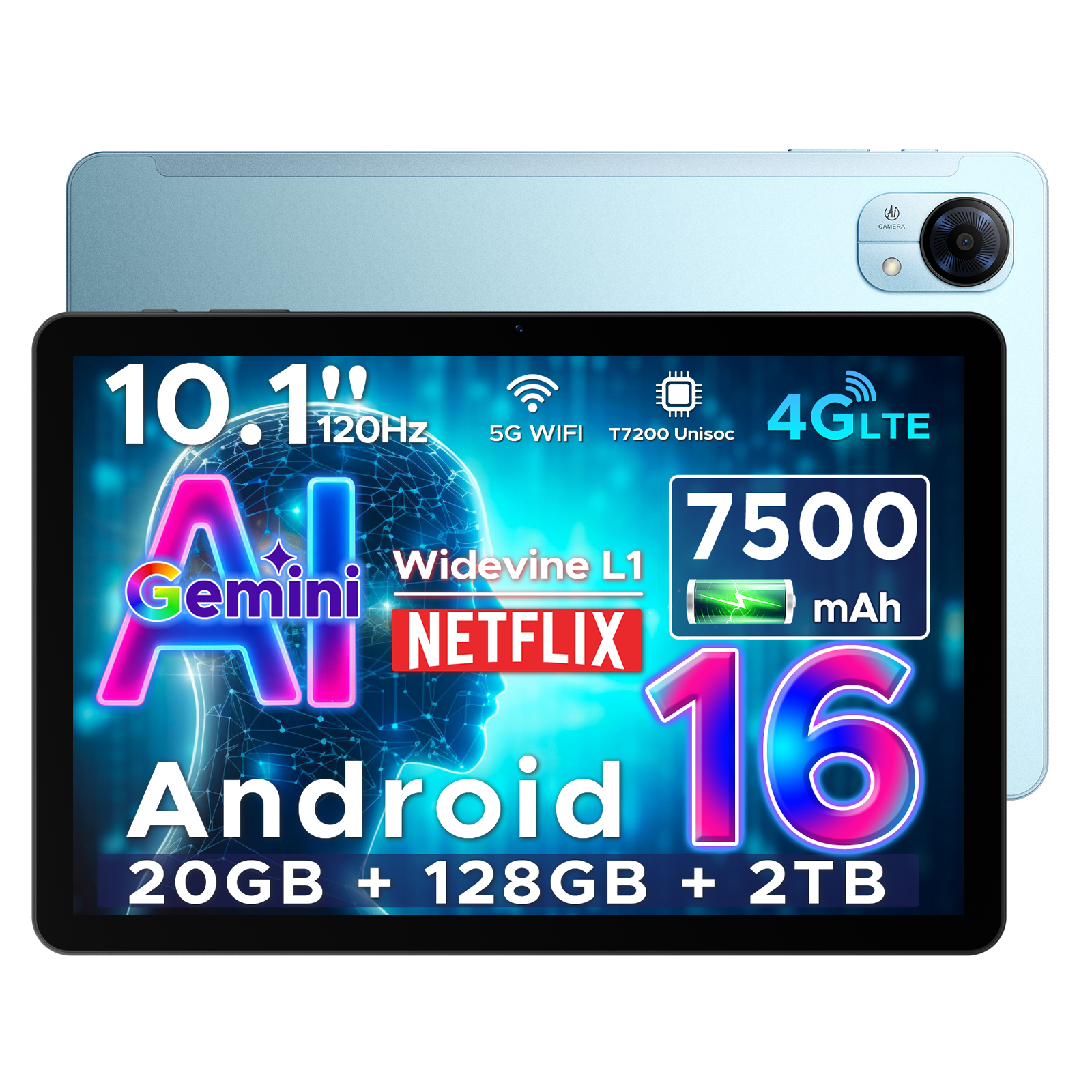 【50%OFFクーポン対象】Tab G5 Android16 タブレット 10.1インチ SIMフリー 4G LTE 20GB+128GB 2TB拡張 90Hz Widevine L1 Wi-Fiモデル 顔認証 7500mAh |  | 03