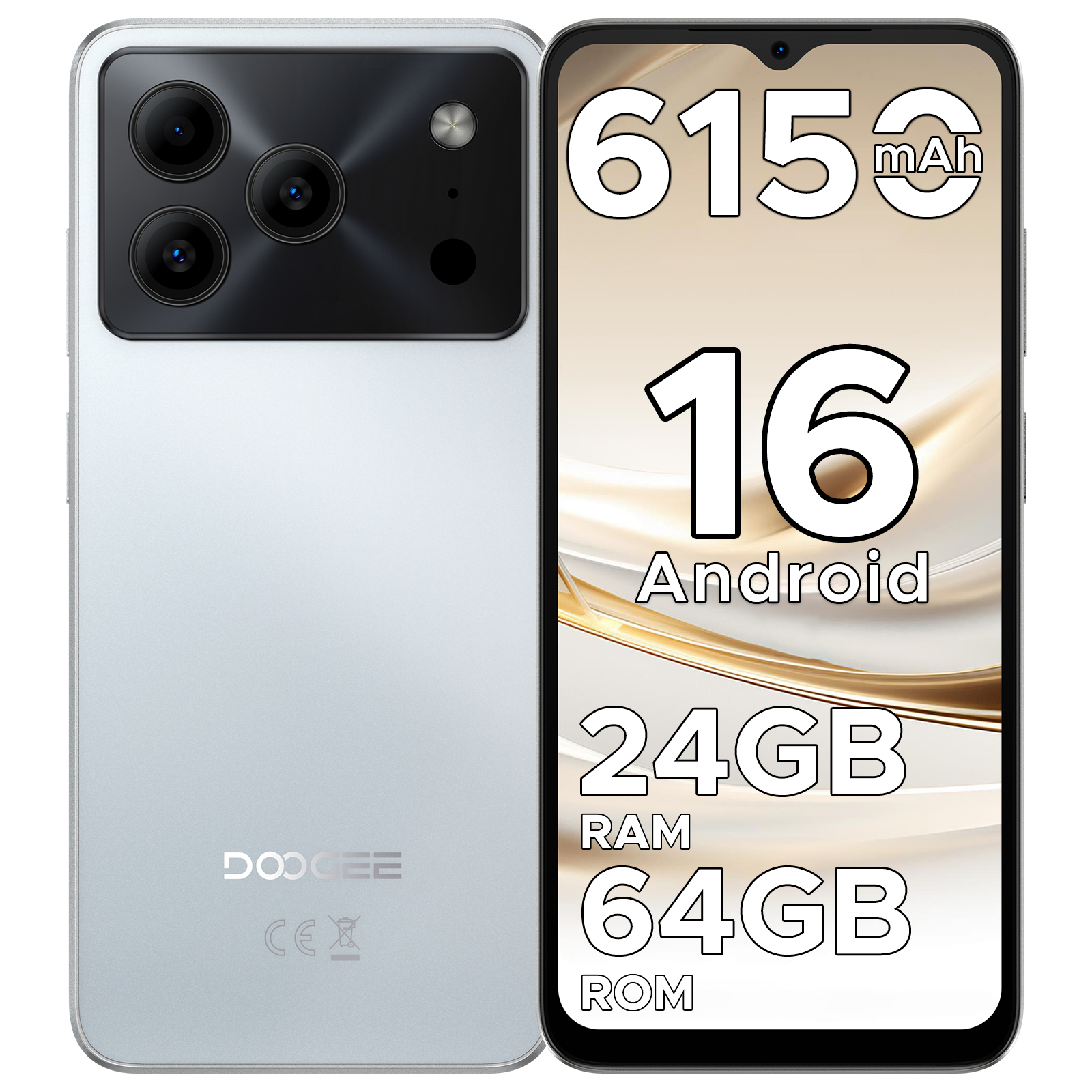 【50%OFFクーポン対象】Note56 Android16 SIMフリースマホ 6.56インチ 90Hz IPS大画面 24GB+64GB 2TB拡張 6150mAh大容量バッテリー 8コアCPU 4G LTE 顔認証 |  | 02