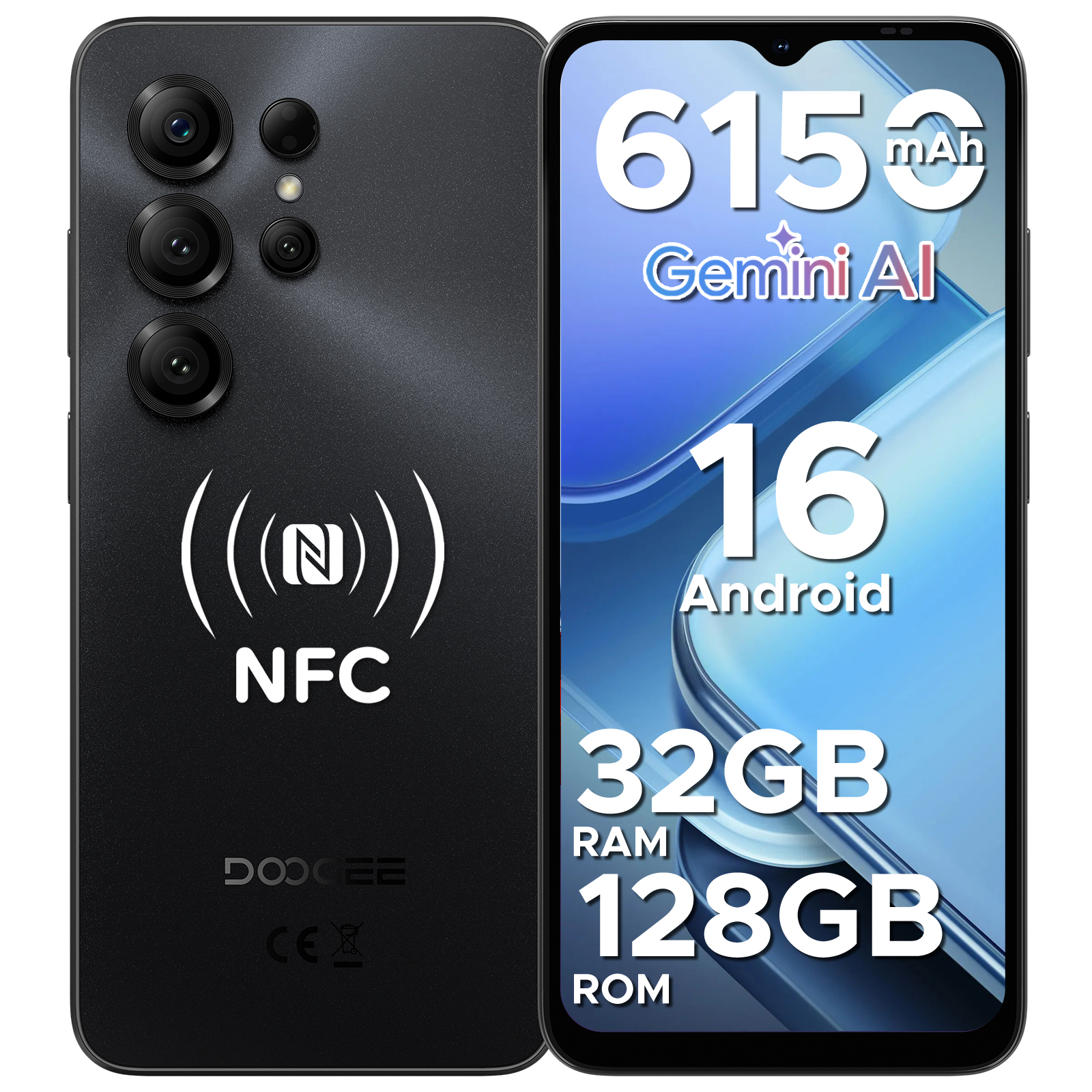 【50%OFFクーポン対象】Note56X Pro スマホ Android16 Gemini AI SIMフリー 6.56インチ 90Hz 32GB+128GB 2TB拡張 6150mAh NFC 指紋認証 4G LTE スマートフォン |  | 01
