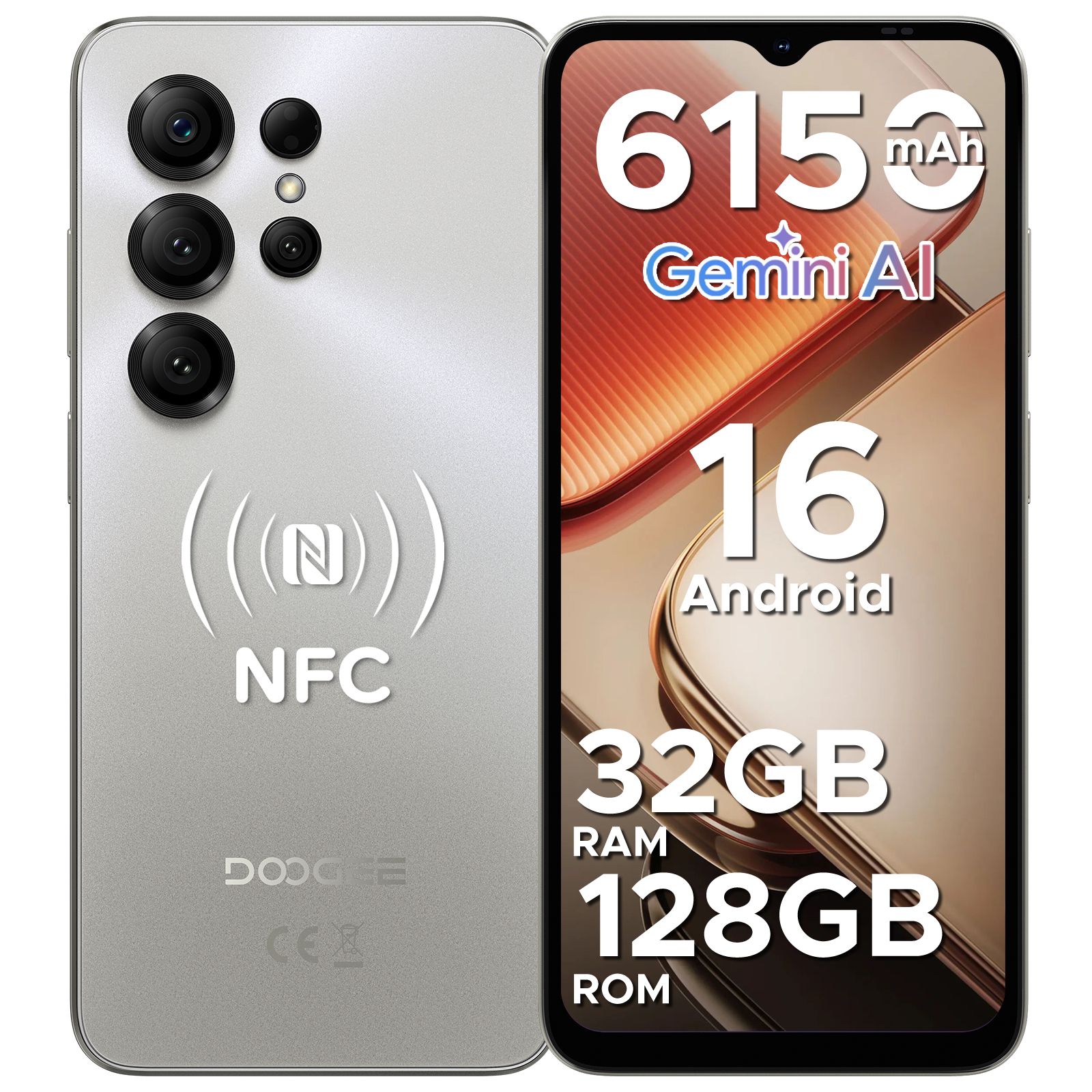 【50%OFFクーポン対象】Note56X Pro スマホ Android16 Gemini AI SIMフリー 6.56インチ 90Hz 32GB+128GB 2TB拡張 6150mAh NFC 指紋認証 4G LTE スマートフォン |  | 02