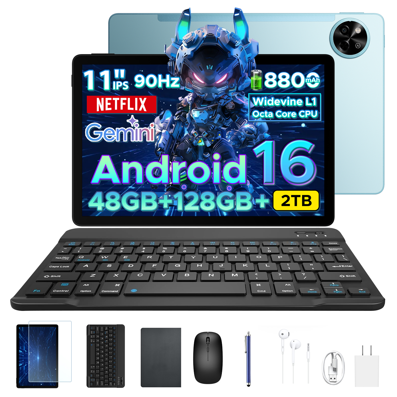 P11 Android16 11インチ 大画面 タブレット Gemini AI機能 8コア CPU 48GB RAM+128GB ROM+2TB拡張可 FHD+解像度 90Hz高リフレッシュレート Widevine L1 |  | 03