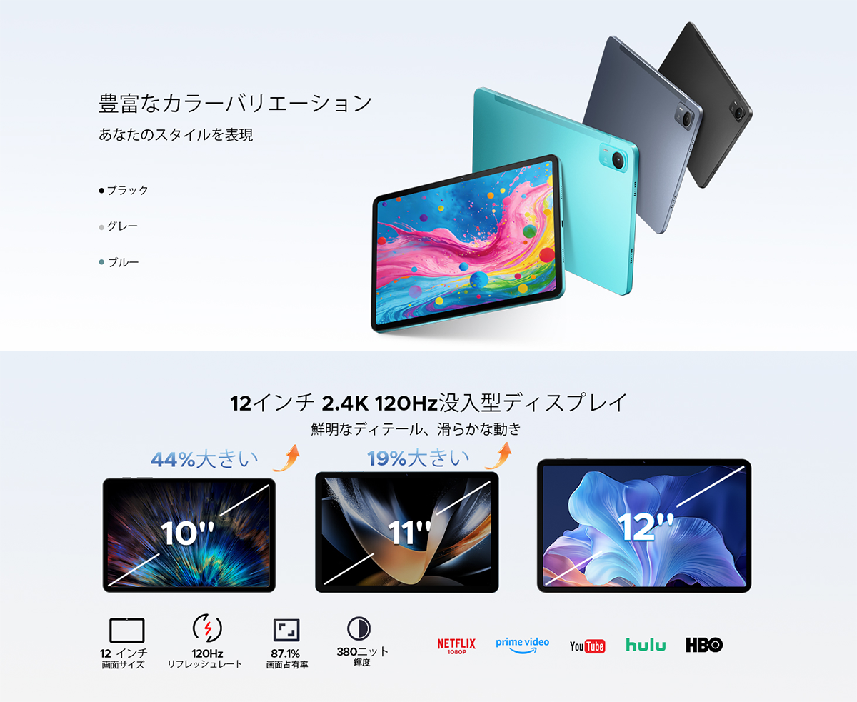 50%OFFクーポン対象】P12PRO Android16 タブレット 12インチ SIMフリー
