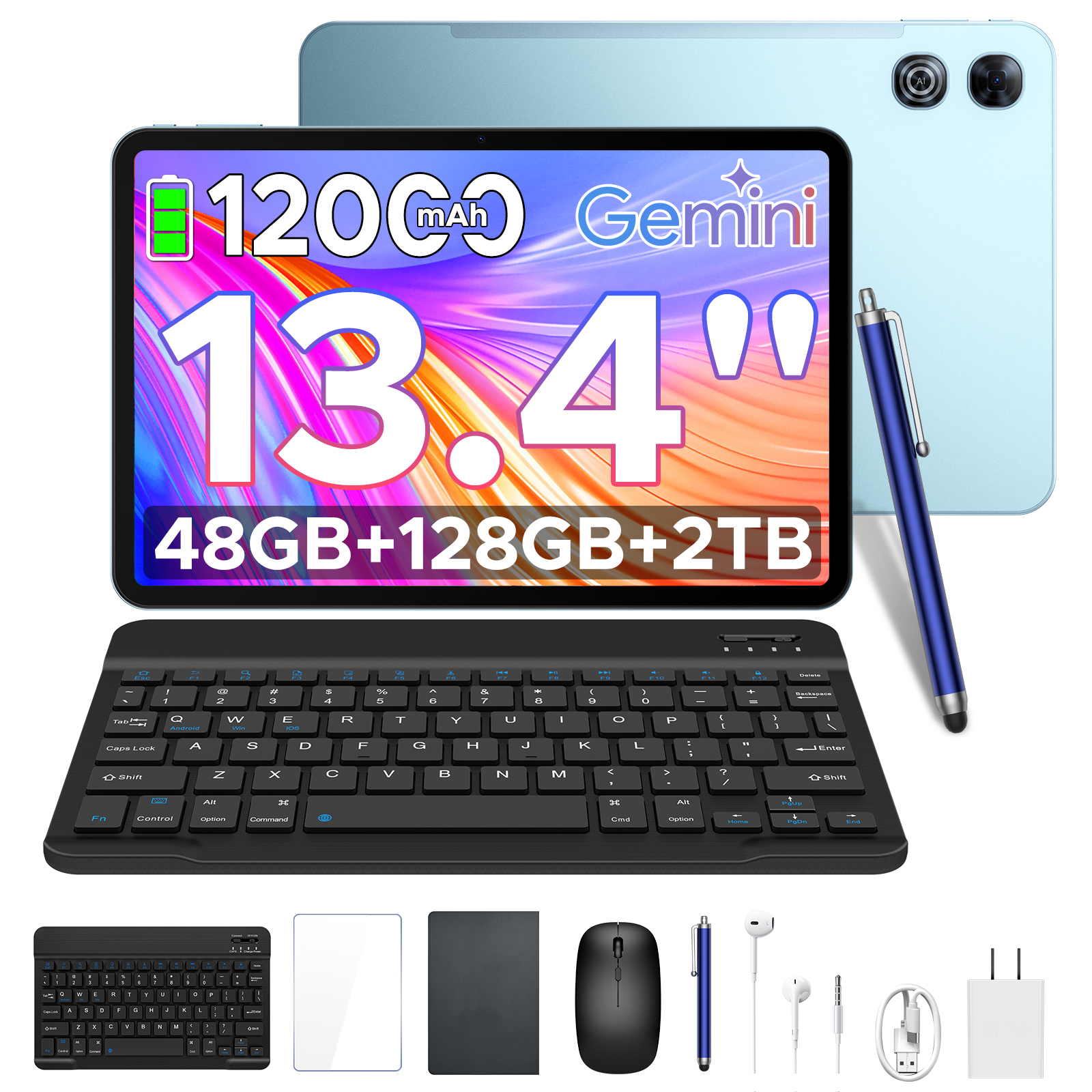 【50%OFFクーポン対象】P13 Android16 タブレット 13インチ 大画面 Wi-Fiモデル 120Hz 2.4K 48GB+128GB 2TB拡張 T620 8コア 12000mAh Widevine L1 顔認証 |  | 03