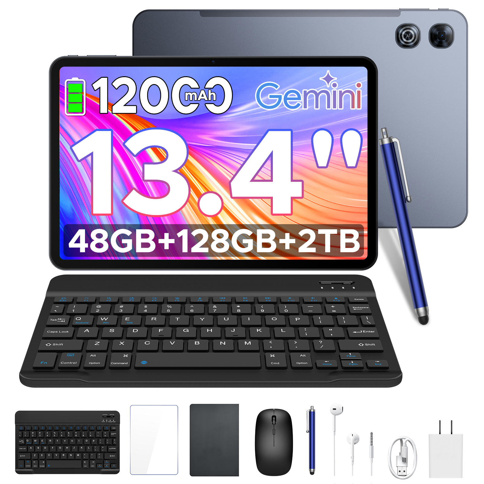 【50%OFFクーポン対象】P13 Android16 タブレット 13インチ 大画面 Wi-Fiモデル 120Hz 2.4K 48GB+128GB 2TB拡張 T620 8コア 12000mAh Widevine L1 顔認証 |  | 02